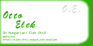 otto elek business card